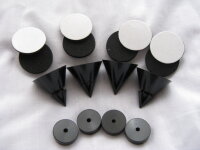 Cone Spikes Black Set of 4