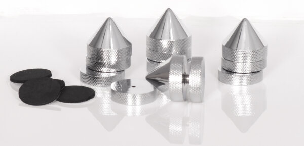 Heavy Cone Spikes Chrome Set of 4