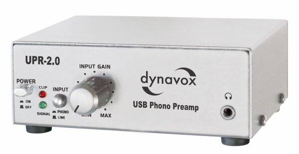 UPR-2.0 Dynavox USB phono voorversterker zilver